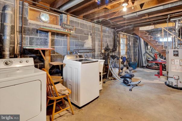 Interior, Stone Walls, Utility Closets, Washer, Wooden Beams