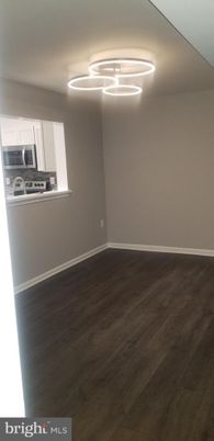 Empty room, Interior, Kitchen, Pendant Lights, Wood Texture Flooring