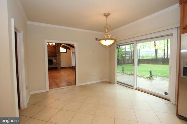 Empty room, Fireplace, Interior, Pendant Lights, Wood Texture Flooring