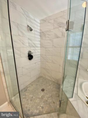 Bathroom, Glass Shower, Interior, Marble Walls