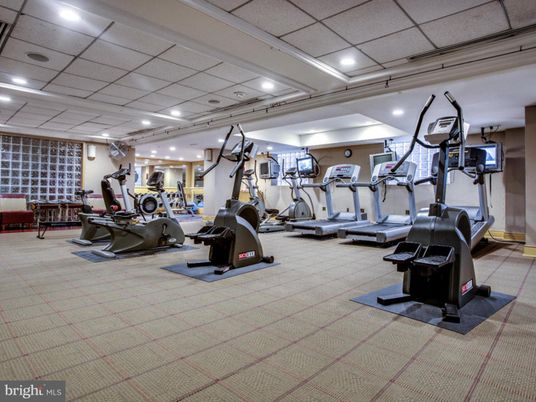 Fitness Equipment, Gym, Interior, Recessed Lighting