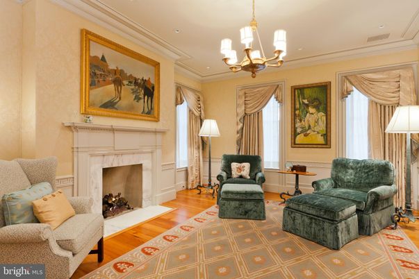 Chandelier, Fireplace, Interior, Living room, Recessed Lighting, Wood Texture Flooring