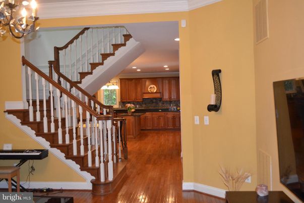 Chandelier, Interior, Kitchen, Recessed Lighting, Wood Texture Flooring