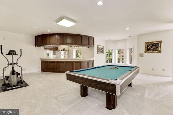 Billiard Table, Fitness Equipment, Game Room, Interior, Recessed Lighting