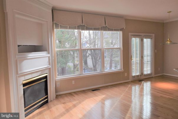 Empty room, Fireplace, Interior, Pendant Lights, Wood Texture Flooring
