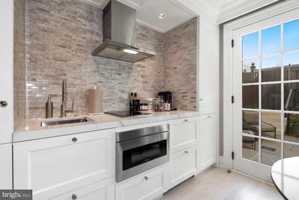 Interior, Kitchen, Stainless Steel Appliances, Stone Walls, Wood Texture Flooring