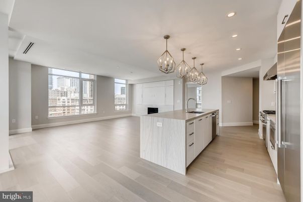 Chandelier, Interior, Kitchen, Pendant Lights, Recessed Lighting, Wood Texture Flooring