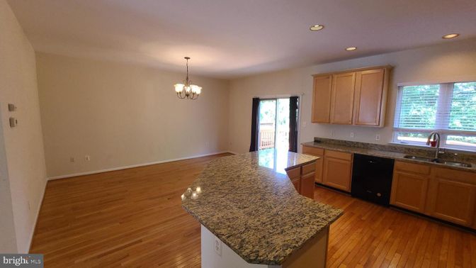 Chandelier, Interior, Kitchen, Recessed Lighting, Wood Texture Flooring