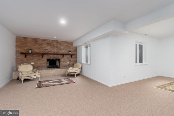 Empty room, Fireplace, Interior, Recessed Lighting, Stone Walls
