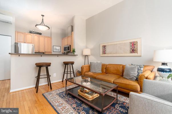 Interior, Kitchen, Living room, Stainless Steel Appliances, Wood Texture Flooring