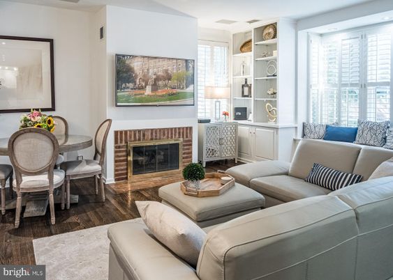 Dining room, Fireplace, Interior, Living room, Wood Texture Flooring