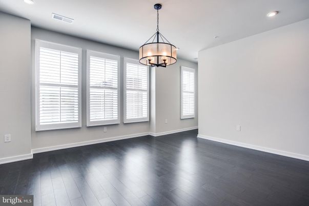 Chandelier, Empty room, Interior, Recessed Lighting, Wood Texture Flooring
