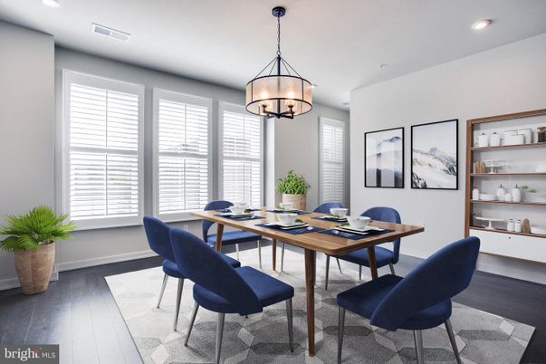 Chandelier, Dining room, Interior, Recessed Lighting, Wood Texture Flooring