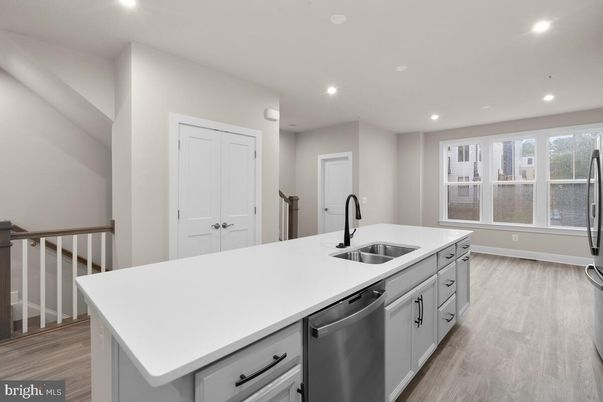 Interior, Kitchen, Recessed Lighting, Wood Texture Flooring