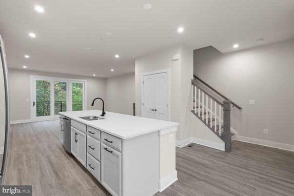 Interior, Kitchen, Recessed Lighting, Wood Texture Flooring