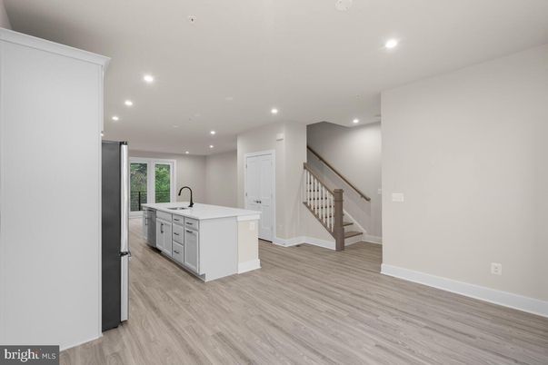 Interior, Kitchen, Recessed Lighting, Wood Texture Flooring