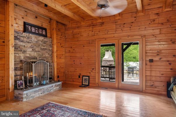 Empty room, Fireplace, Interior, Wooden Beams, Wooden Ceilings, Wood Texture Flooring, Wooden Walls