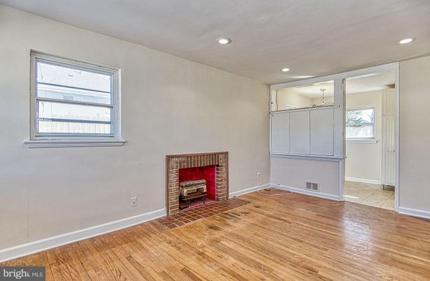 Empty room, Fireplace, Interior, Recessed Lighting, Wood Texture Flooring