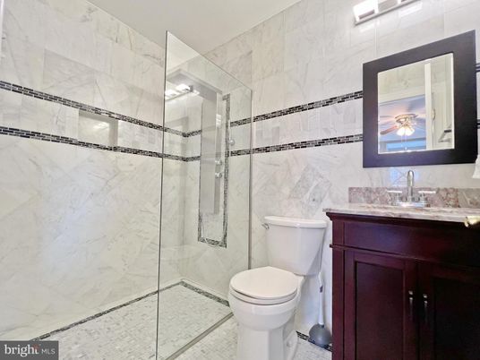 Bathroom, Glass Shower, Interior, Marble Walls