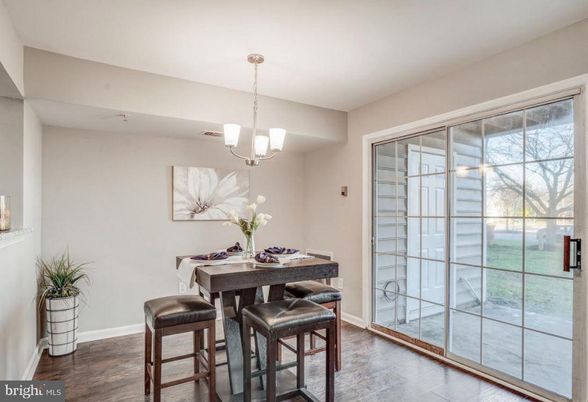 Chandelier, Dining room, Interior, Pendant Lights, Wood Texture Flooring