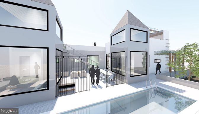 Exterior, Facade, Pool, Modern