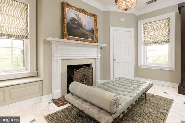 Fireplace, Interior, Marble, Pendant Lights