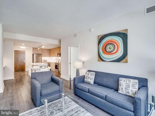 Interior, Kitchen, Living room, Recessed Lighting, Stainless Steel Appliances, Wood Texture Flooring