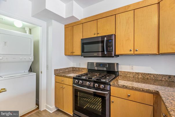 Interior, Kitchen, Washer, Wood Texture Flooring