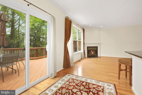 Empty room, Fireplace, Interior, Recessed Lighting, Wood Texture Flooring