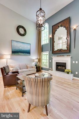 Fireplace, Interior, Living room, Pendant Lights, Wood Texture Flooring