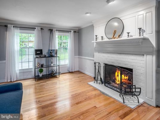 Fireplace, Interior, Recessed Lighting, Wood Texture Flooring