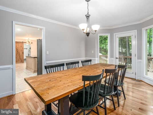 Chandelier, Dining room, Interior, Pendant Lights, Wood Texture Flooring