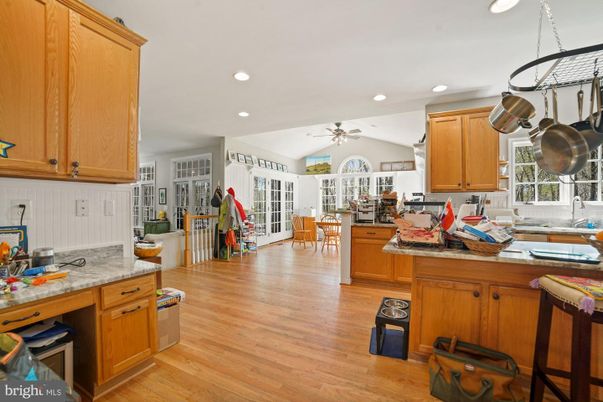Dining room, Interior, Kitchen, Recessed Lighting, Wood Texture Flooring