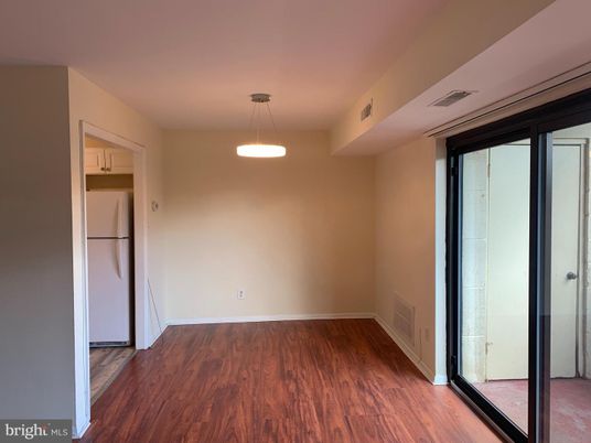 Empty room, Interior, Kitchen, Pendant Lights, Wood Texture Flooring