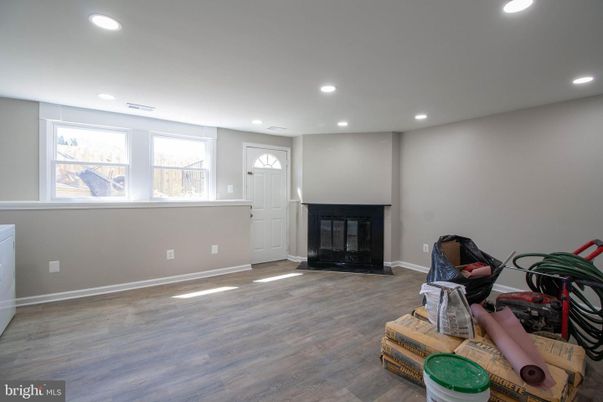 Fireplace, Interior, Recessed Lighting, Wood Texture Flooring