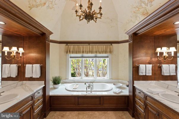 Bathroom, Dual Sink Vanities, Interior, Recessed Lighting, Tile Countertops