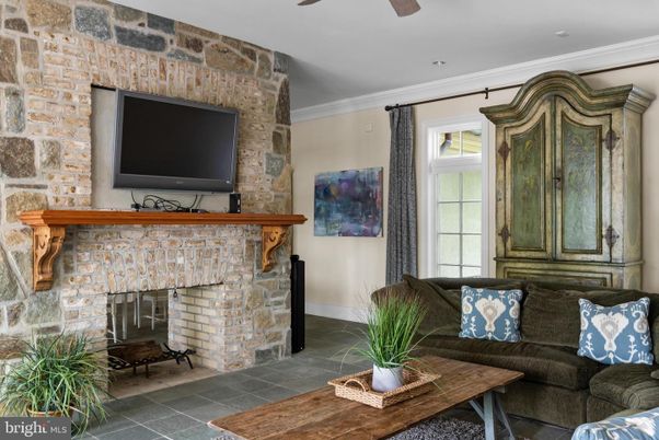 Fireplace, Interior, Living room, Stone Walls