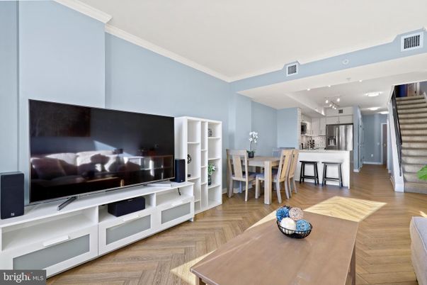 Dining room, Interior, Kitchen, Recessed Lighting, Stainless Steel Appliances, Wood Texture Flooring