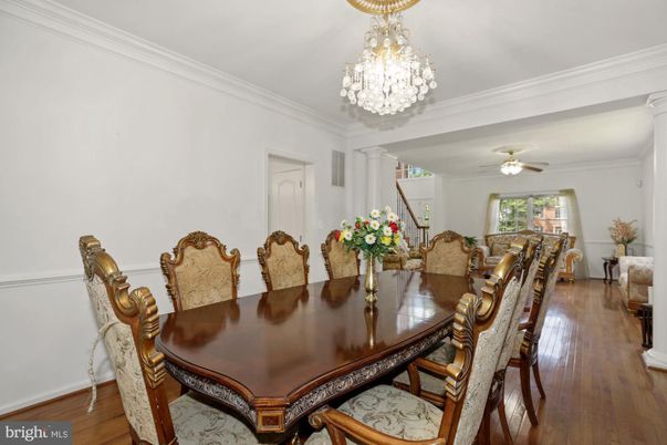Chandelier, Dining room, Interior, Wood Texture Flooring