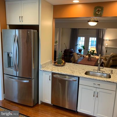 Interior, Kitchen, Living room, Recessed Lighting, Stainless Steel Appliances, Wood Texture Flooring