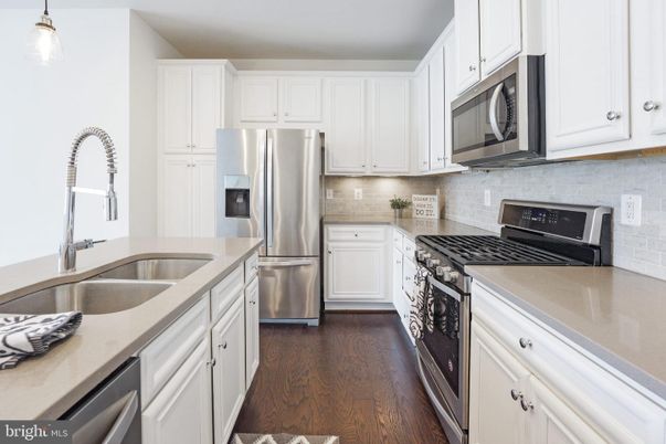 Interior, Kitchen, Pendant Lights, Stainless Steel Appliances, Wood Texture Flooring