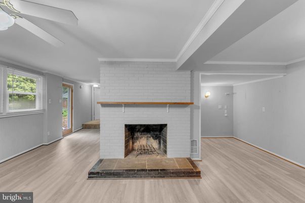 Empty room, Fireplace, Interior, Wood Texture Flooring