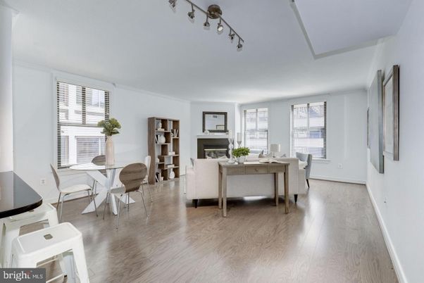 Dining room, Fireplace, Interior, Living room, Wood Texture Flooring