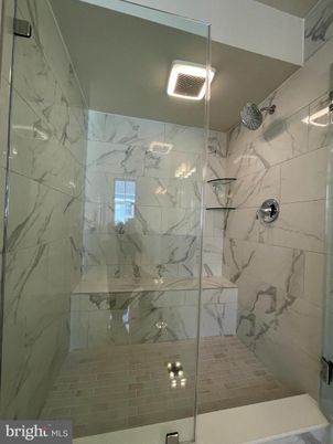 Bathroom, Glass Shower, Interior, Marble Walls