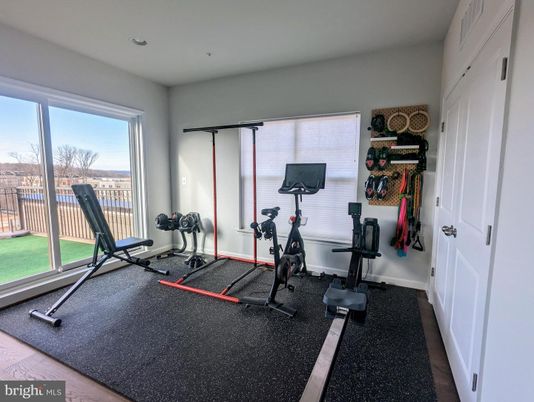 Fitness Equipment, Interior, Recessed Lighting, Wood Texture Flooring
