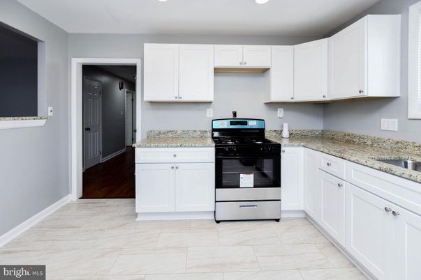 Interior, Kitchen, Marble, Recessed Lighting, Wood Texture Flooring