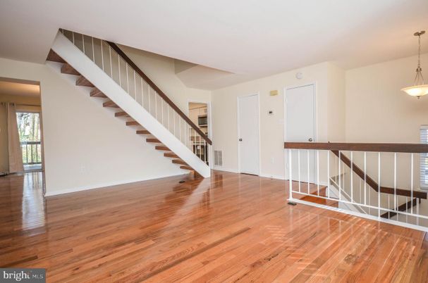 Empty room, Interior, Pendant Lights, Wood Texture Flooring