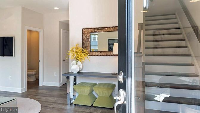 Bathroom, Interior, Recessed Lighting, Wood Texture Flooring