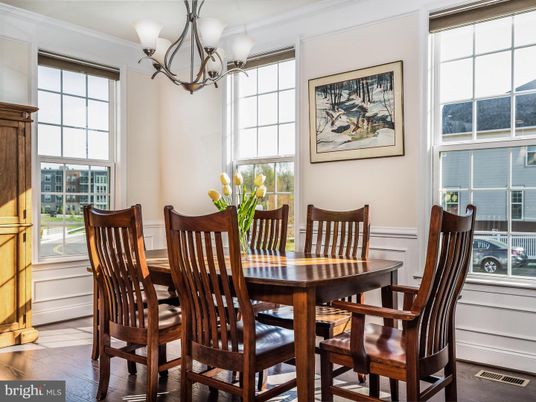 Chandelier, Dining room, Interior, Wood Texture Flooring