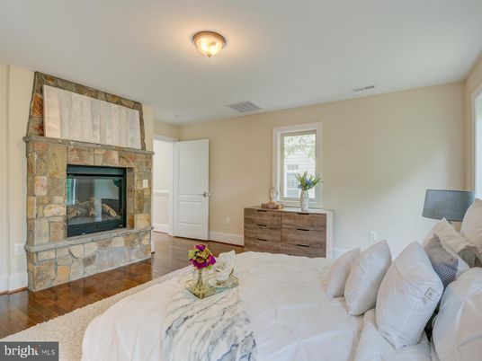 Bedroom, Fireplace, Interior, Wood Texture Flooring